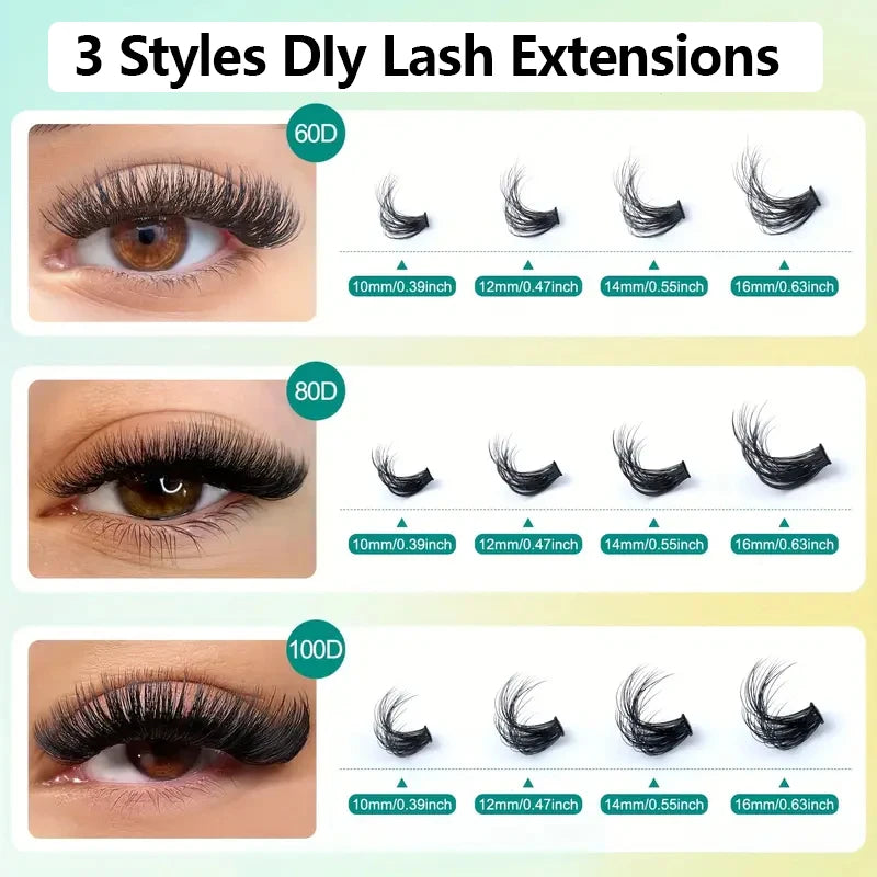 Thick False Eyelashes with Mixed Length