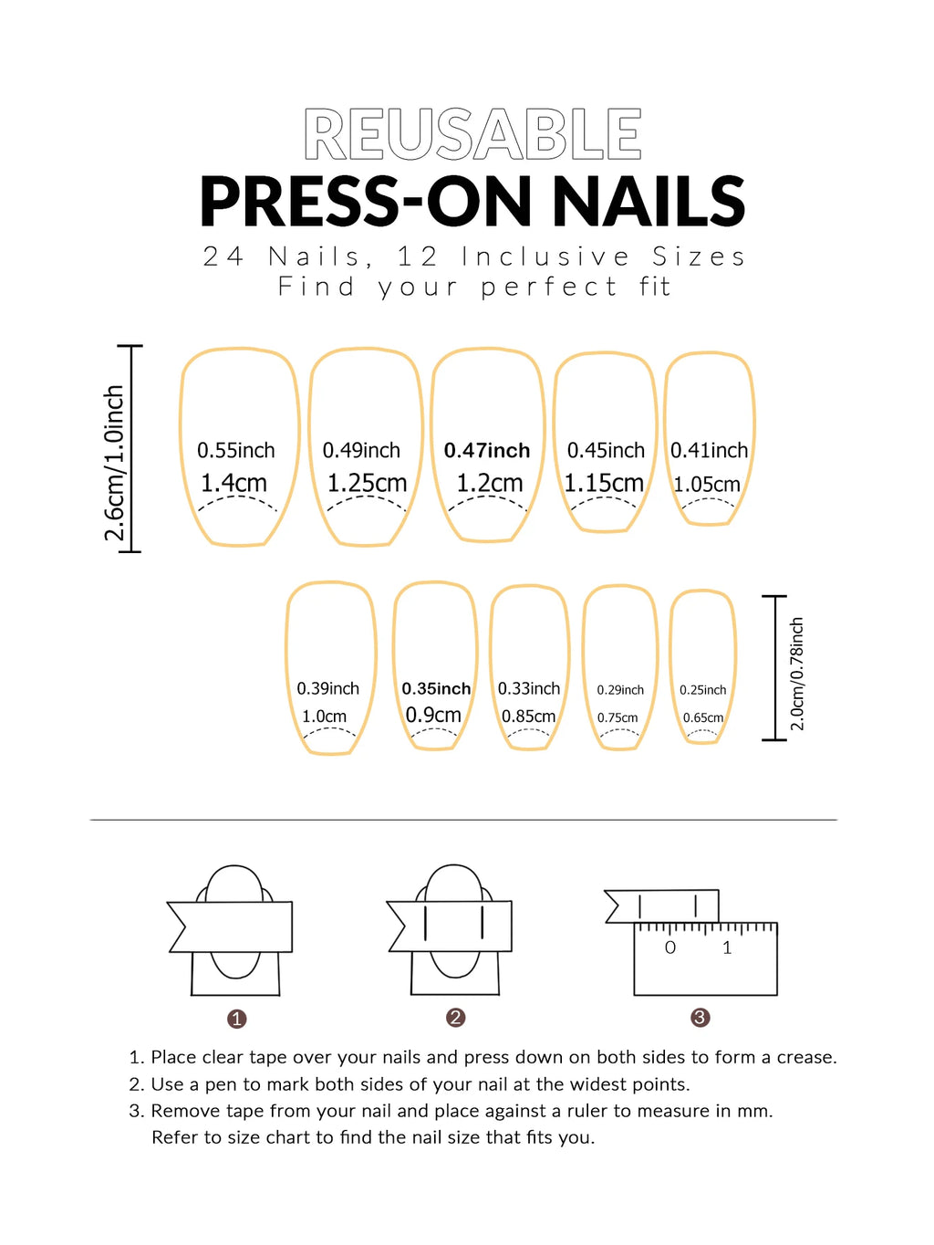 24pcs/set short square fake nails