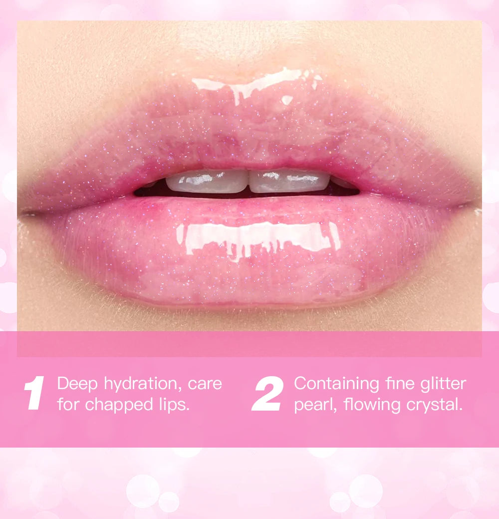 QIBEST Glitter Lipstick Lip Balm Color Change