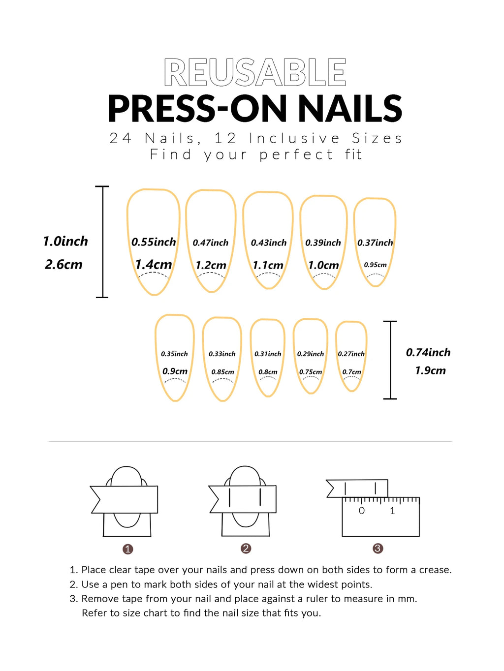 24pcs/set short square fake nails