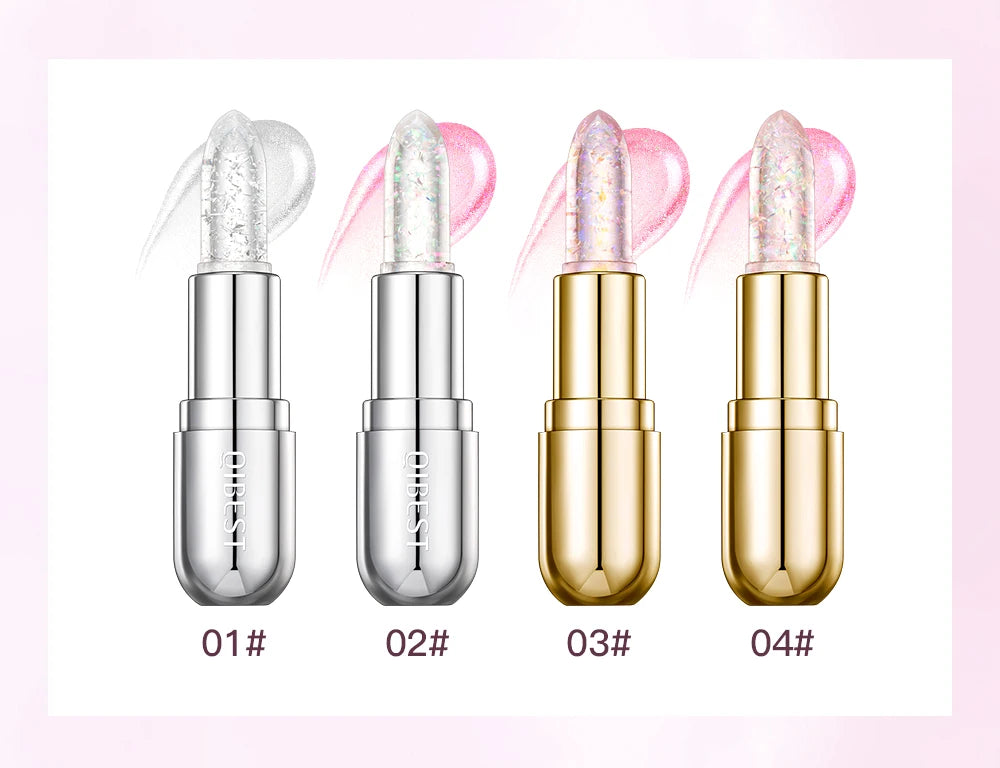 QIBEST Glitter Lipstick Lip Balm Color Change