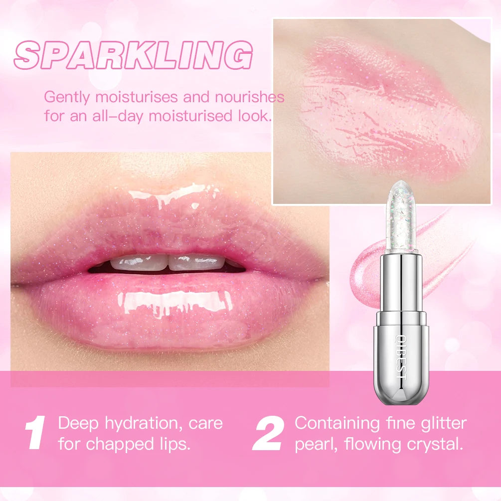 QIBEST Glitter Lipstick Lip Balm Color Change