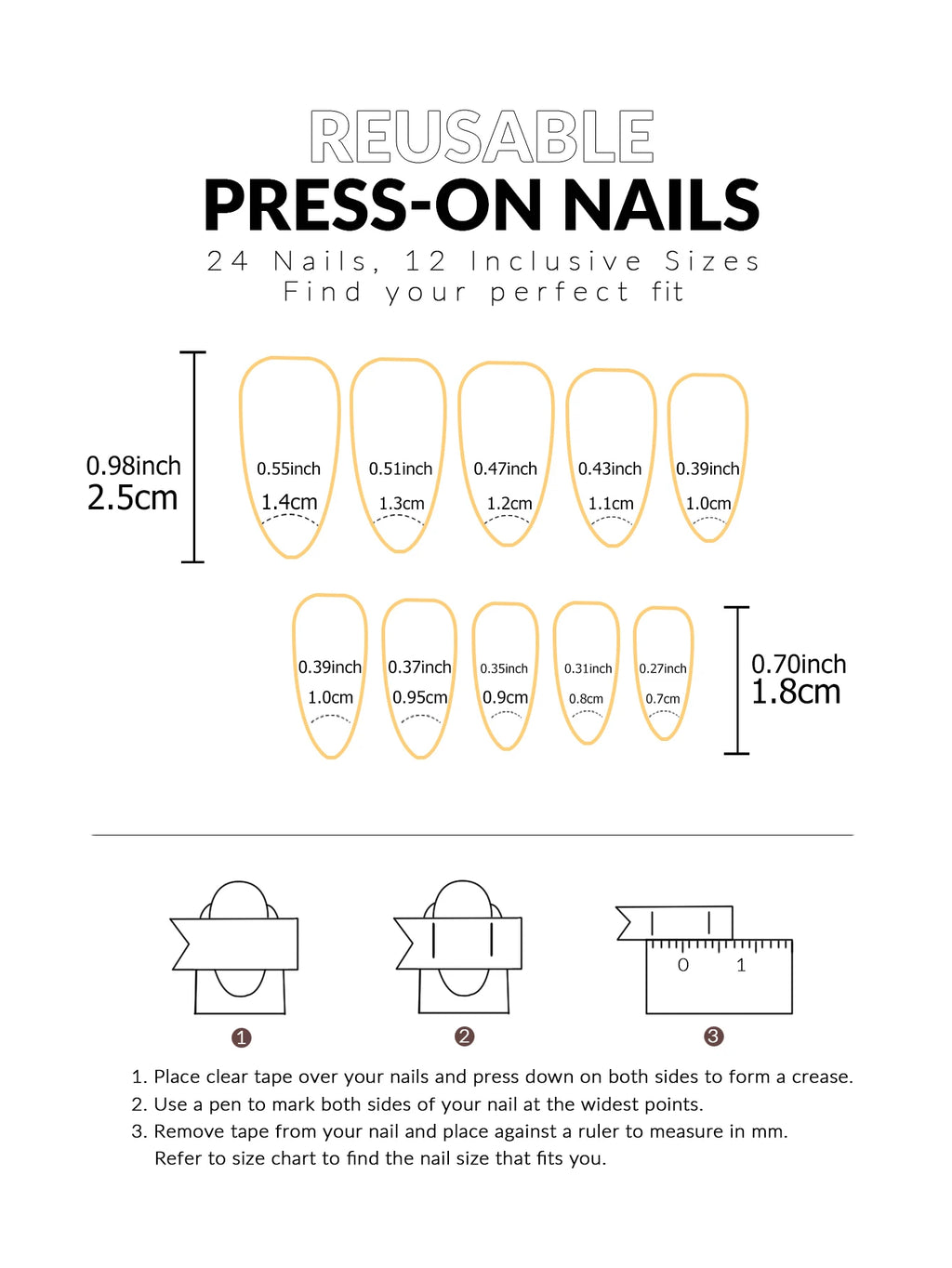 24pcs/set short square fake nails