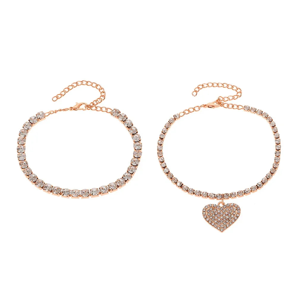 Fashion Rhinestone Chain Anklets For Women