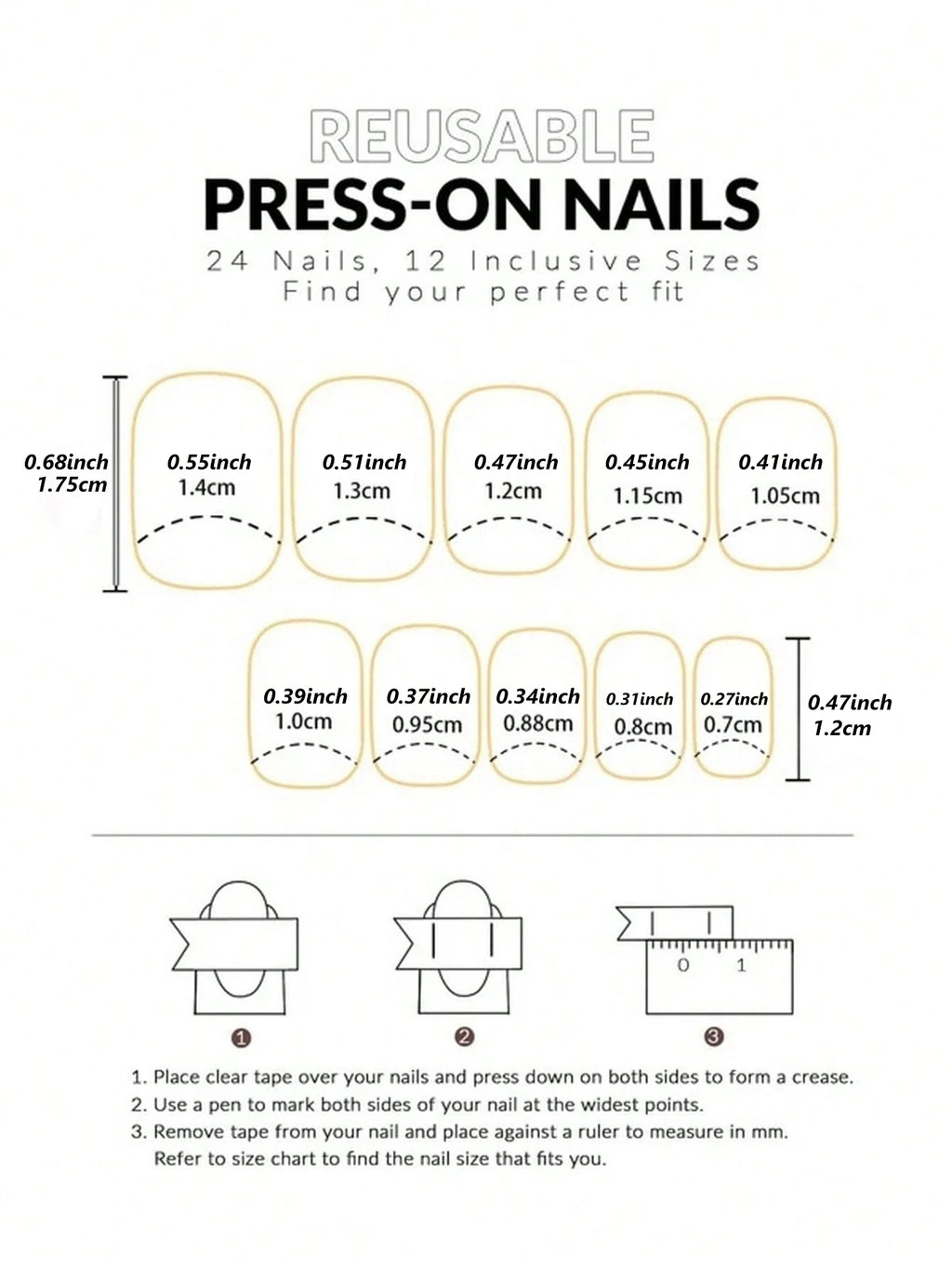 24pcs/set short square fake nails