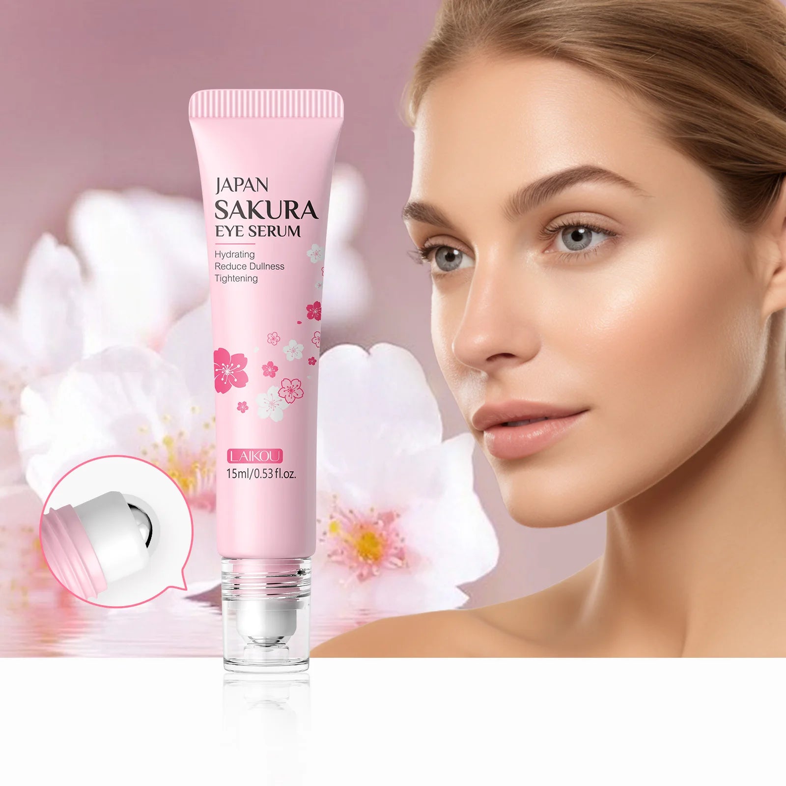 LAIKOU Sakura Eye Serum Roller Massage