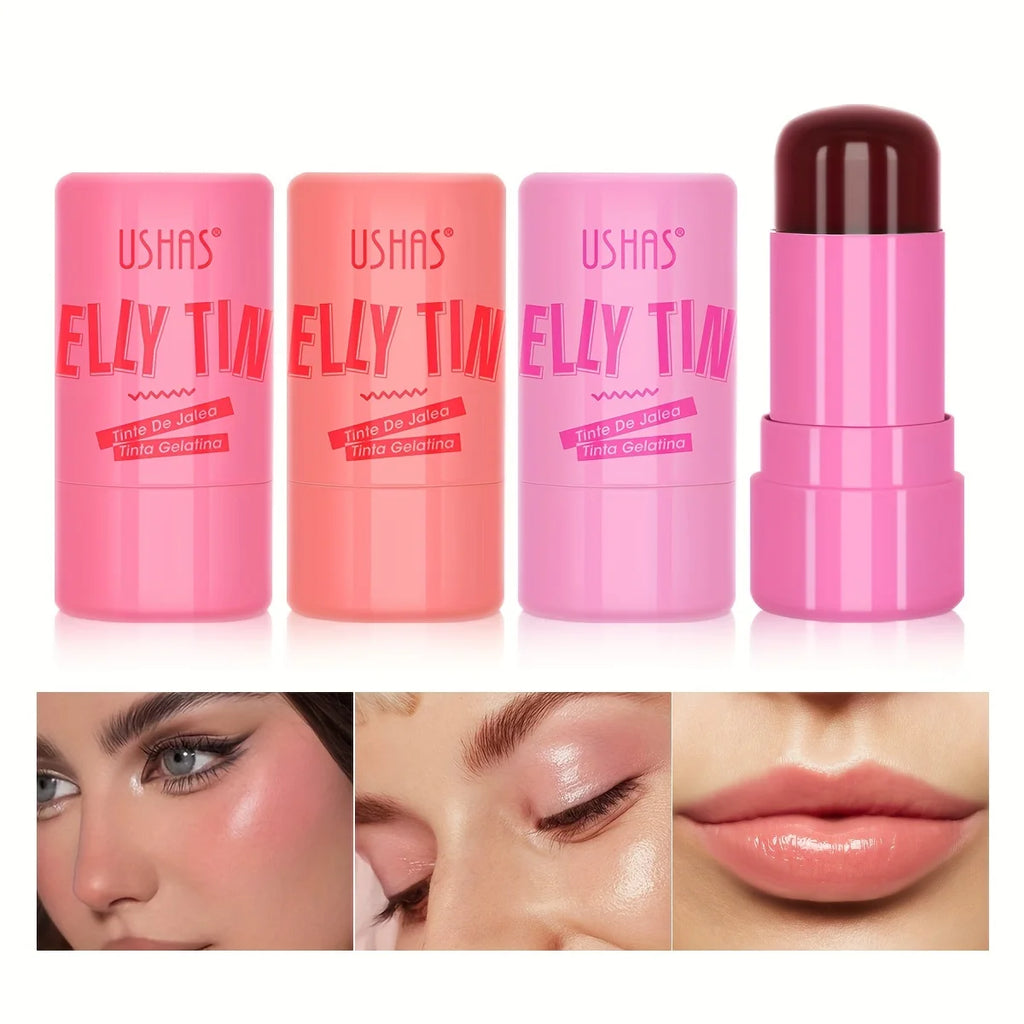 4 Colors Jelly Blush Stick Lip Balm Eyeshadow 3-in-1