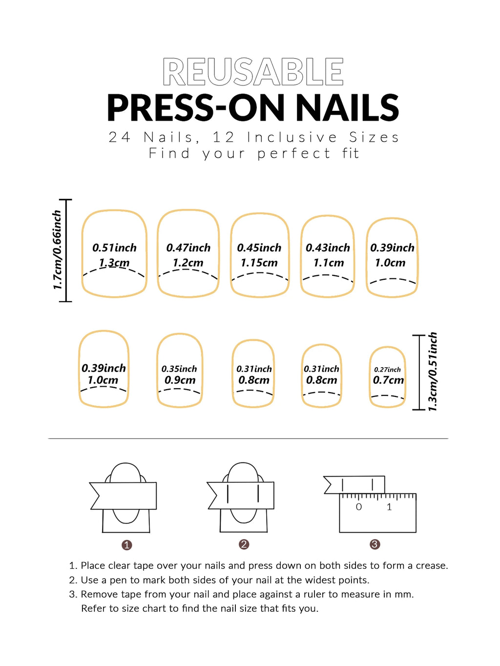 24pcs/set short square fake nails