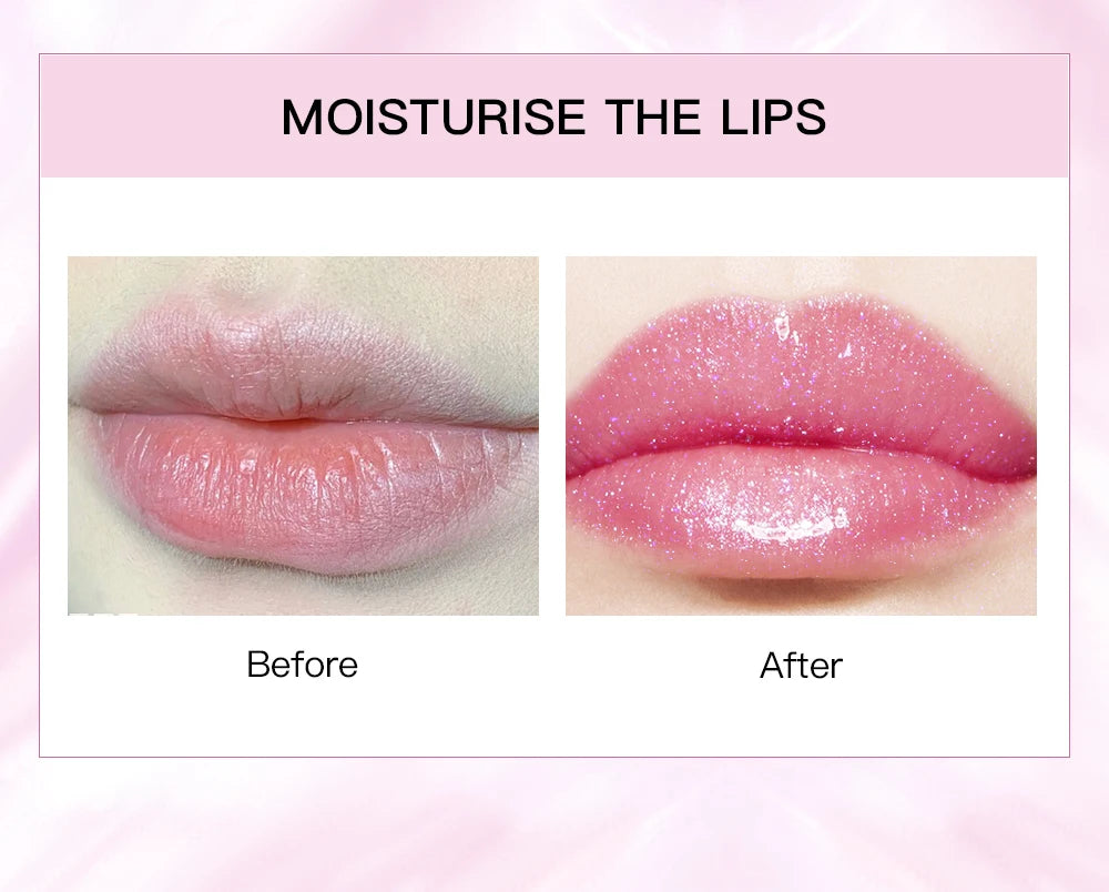 QIBEST Glitter Lipstick Lip Balm Color Change