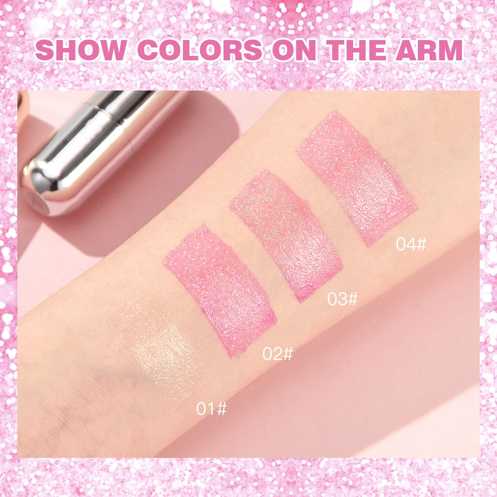 QIBEST Glitter Lipstick Lip Balm Color Change